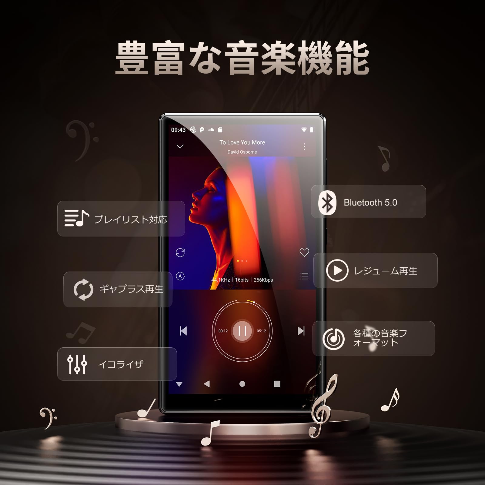 Amazon.co.jp: Fanvace 96GB Android 13 MP3プレーヤー Bluetooth 5.0